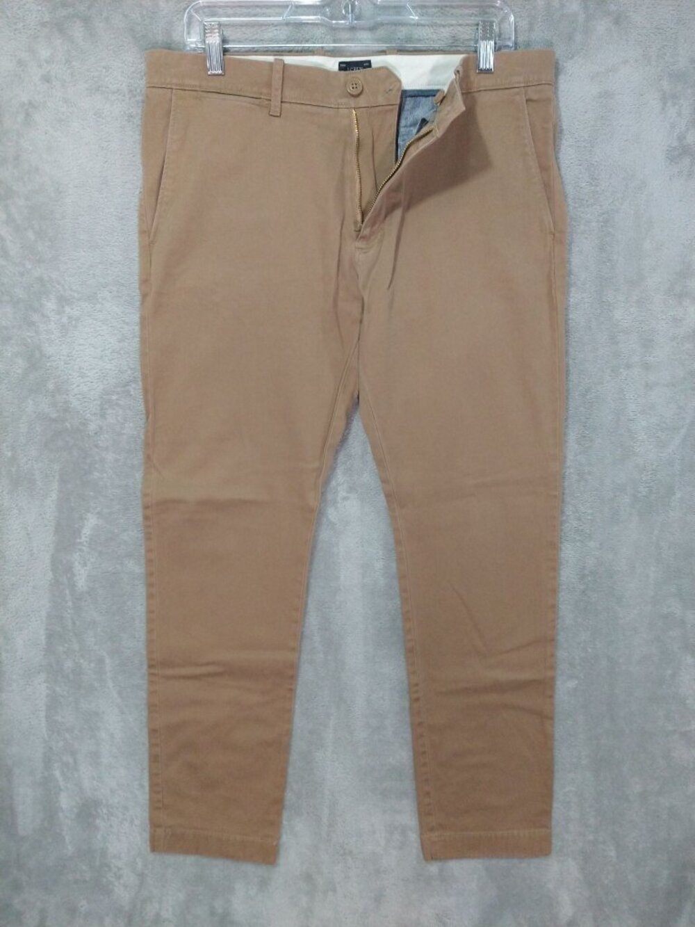 J Crew Pants Mens 32x30 Beige Chino Stretch 484 Slim Fit Flat Front Cotton